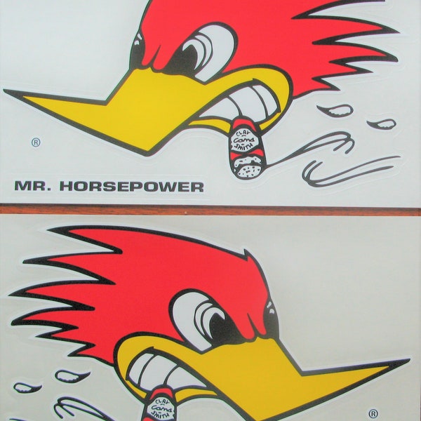 FREE SHIP 2 ~ Mr Horse Power Decals / Sticker 1950 60's Vintage Look