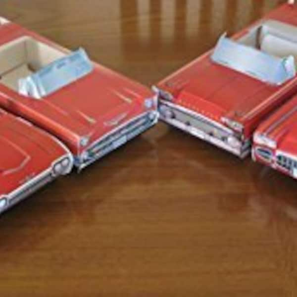 FREE SHIP 18 Assorted RED Classic Cars * Kids Food Box Tray * Table Center * Party Favor