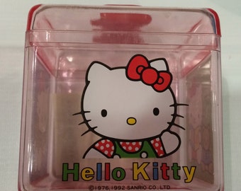 Beautiful plastic vintage sanrio hello kitty box 1992