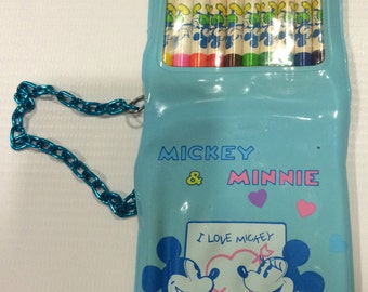 Mickey &Minnie coloring pencils and note,walt disny production,made in Japan