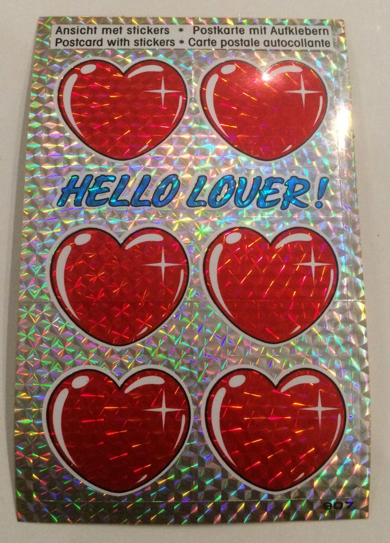 Hello Lover Postcard with Stickers 1987-holland | Etsy