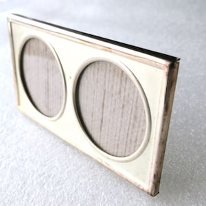 Unusual Hallmarked Silver Miniature Twin Photo Frame 1986