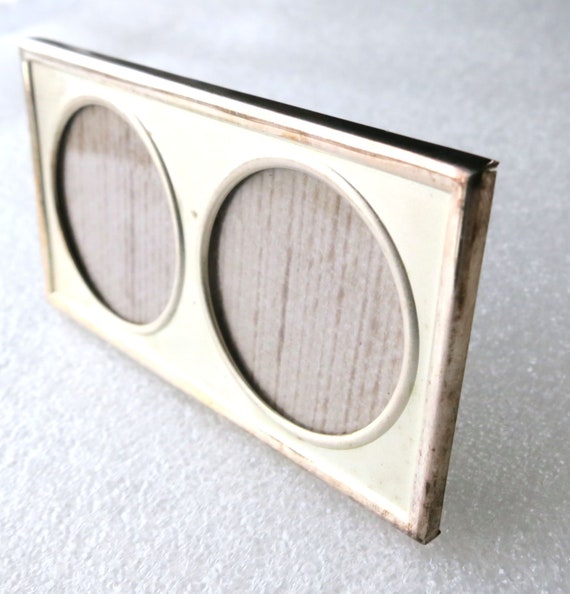 Unusual Hallmarked Silver Miniature Twin Photo Frame 1986