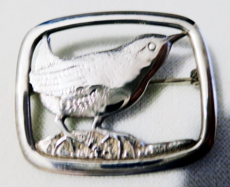 1976 Scottish Silver Bird Brooch /'Shetland Wren/'