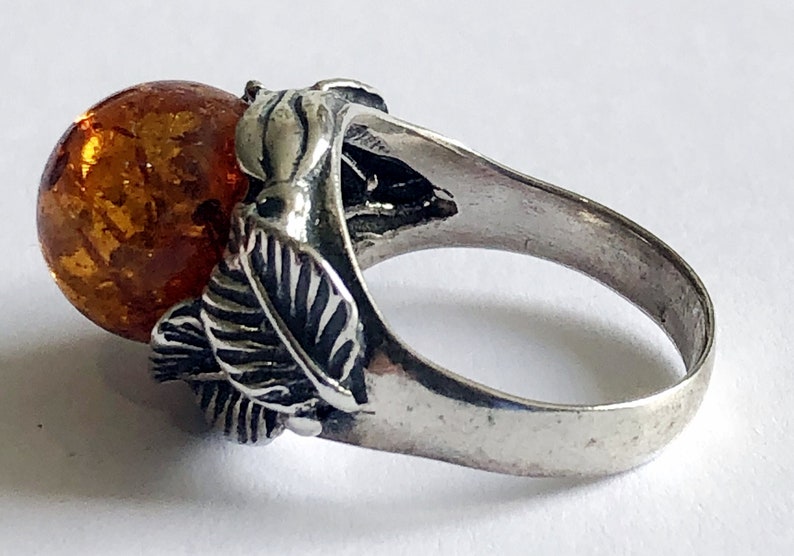Baltic Amber /& Sterling Silver Ring
