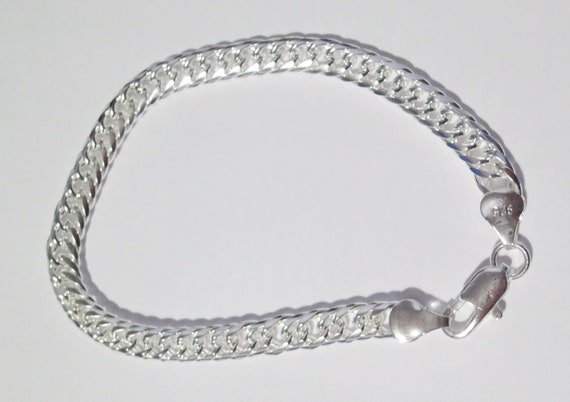 Unisex 8 Inch Sterling Silver Curb Link Chain Bra… - image 1