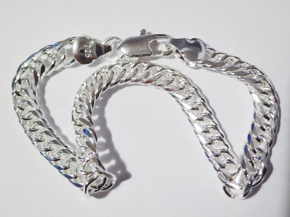 Unisex 8 Inch Sterling Silver Curb Link Chain Bra… - image 4