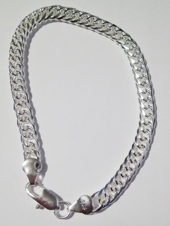 Unisex 8 Inch Sterling Silver Curb Link Chain Bra… - image 3