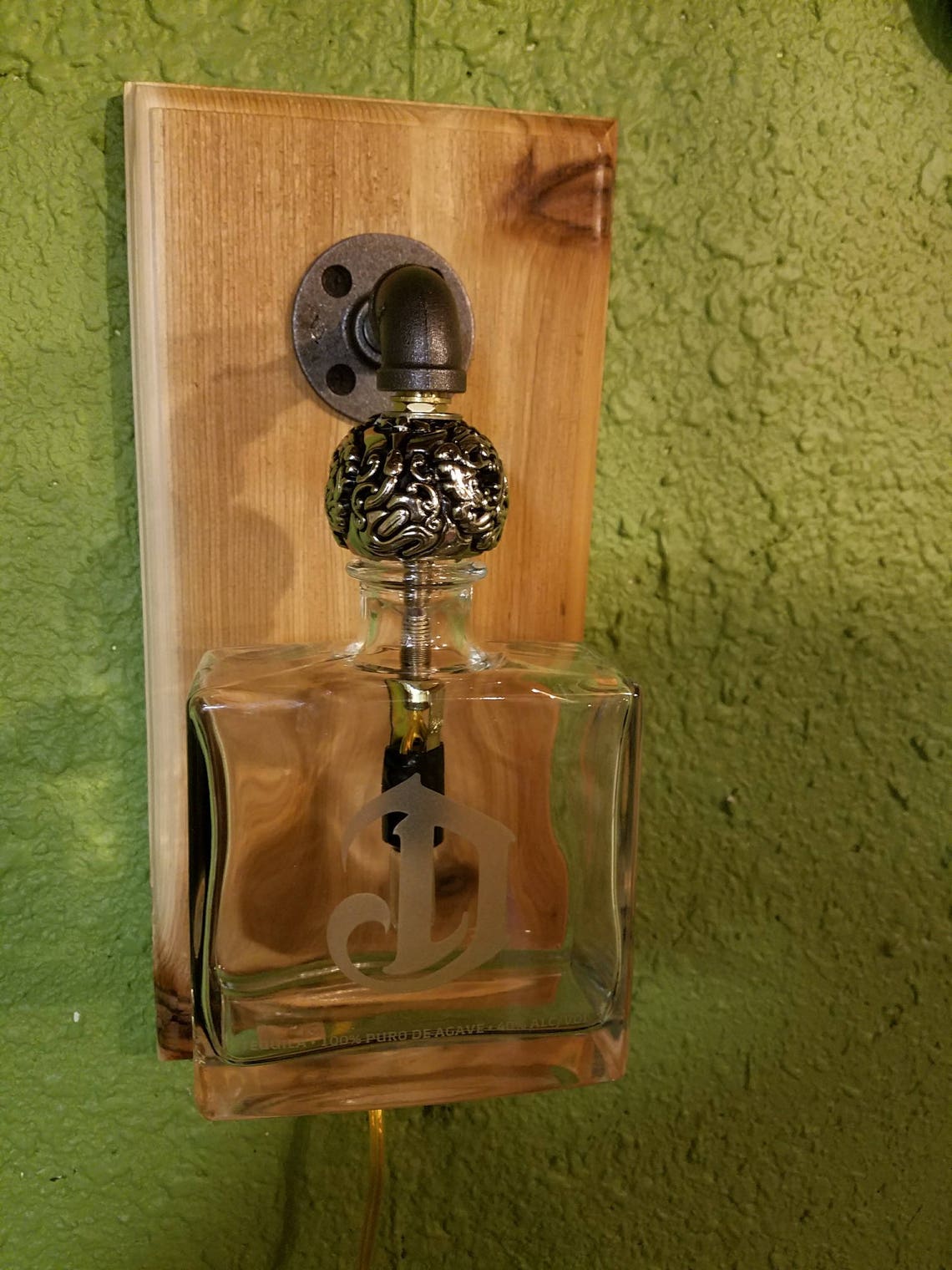 Liquor Bottle Wall Sconce Etsy