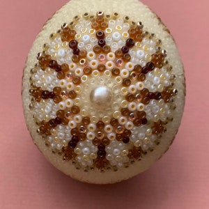 Pearl egg beige brown gold honey amber