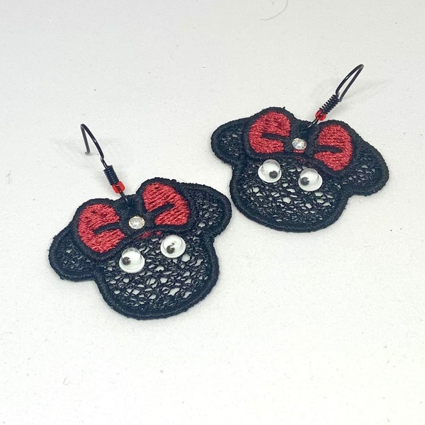 Minnie Mouse Google Eyed Earrings Dangle Drop