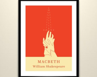 Macbeth Print: Minimalist Book Cover Art, Shakespeare Gift