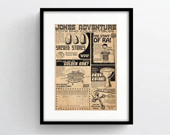 Indiana Jones Vintage Comic Book Style A4 Print