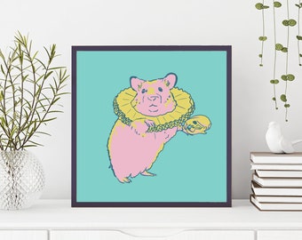 Hamslet, Pop Culture Print, Hamster, William Shakespeare