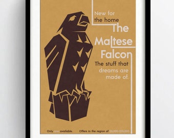 The Maltese Falcon Mid-Century Film Noir Print