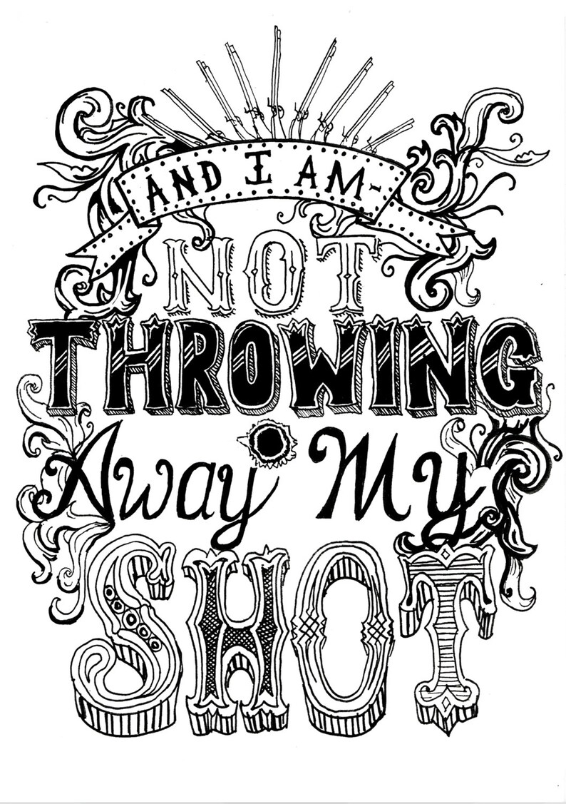 Hamilton 'my Shot' A5 Print - Etsy