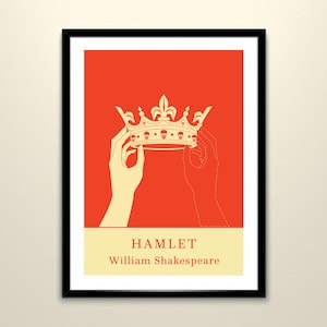 Impresión de Hamlet, regalos para amantes de los libros, regalos para lectores, Shakespeare, regalos para amantes del teatro, libros clásicos
