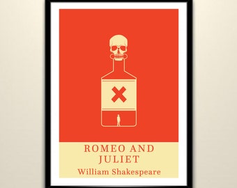 Romeo and Juliet Print: Minimalist Book Cover Art