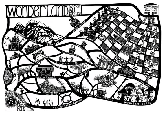 Alice Au Pays Des Merveilles Carte Imprimer Etsy Alice Au Pays Des Merveilles Carte Imprimer Etsy
