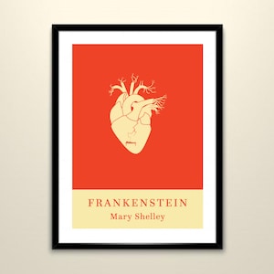 Frankenstein Druck, Geschenke für Buchliebhaber und Leser, Mary Shelley, gotische Lesung,