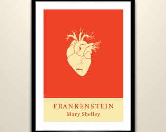 Frankenstein Print, gifts for book lovers and readers, Mary Shelley, Gothic reading,