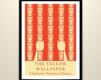 The Yellow Wallpaper Print, gifts for book lovers, gifts for readers, Charlotte Perkins