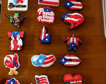 Puerto Rican Shoe Charms – 18 Piece Rubber Vinyl Set