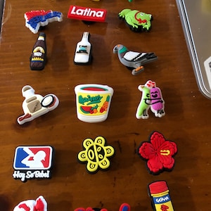Rubber vinyl Puerto Rican & Dominican Republic Shoe Charms 12 PCs.