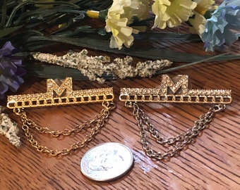 Golden & Silver Initial "M" with Chain Link Luxury Shoes Charm
