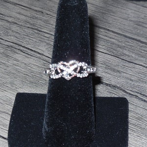 Triple Heart Cubic Zirconia Infinity Ring Band