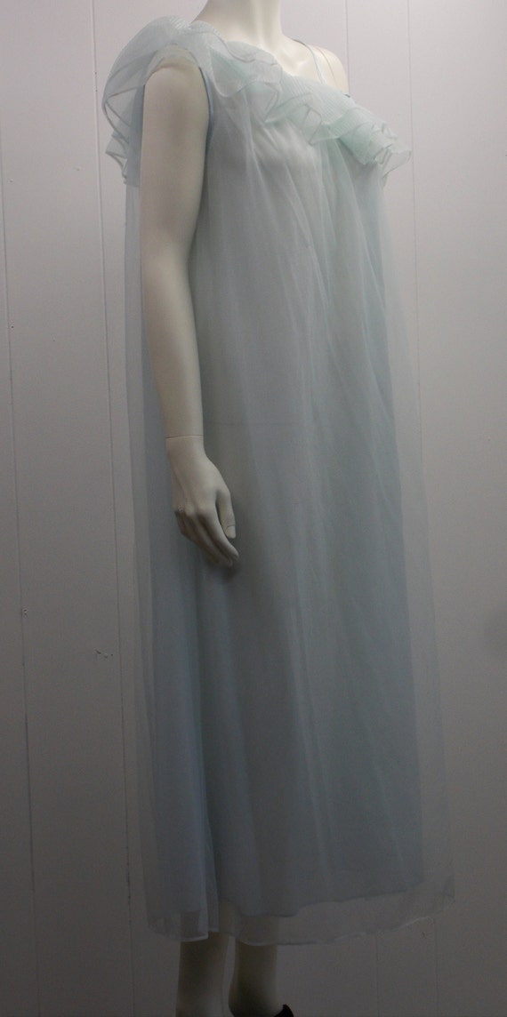 70's Pale Blue "Seamprufe" Floor Length 2-Layer N… - image 3