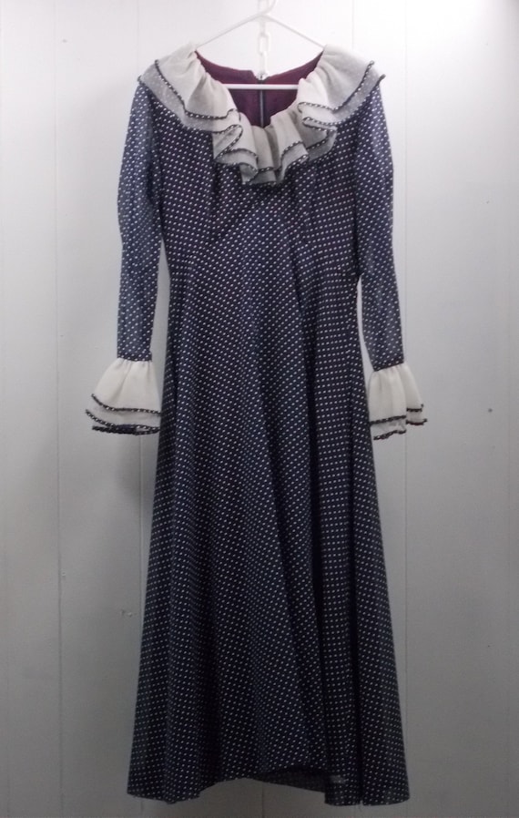 Julie Miller CA L/S Navy Blue w/White Polka Dot Ma