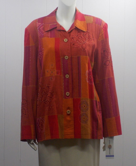 90's Alfred Dunner "Indian Summer" Chili Lined De… - image 1