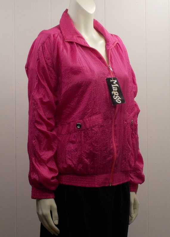 90's Bright Pink "Mango" Lined Windbreaker/Jacket… - image 3