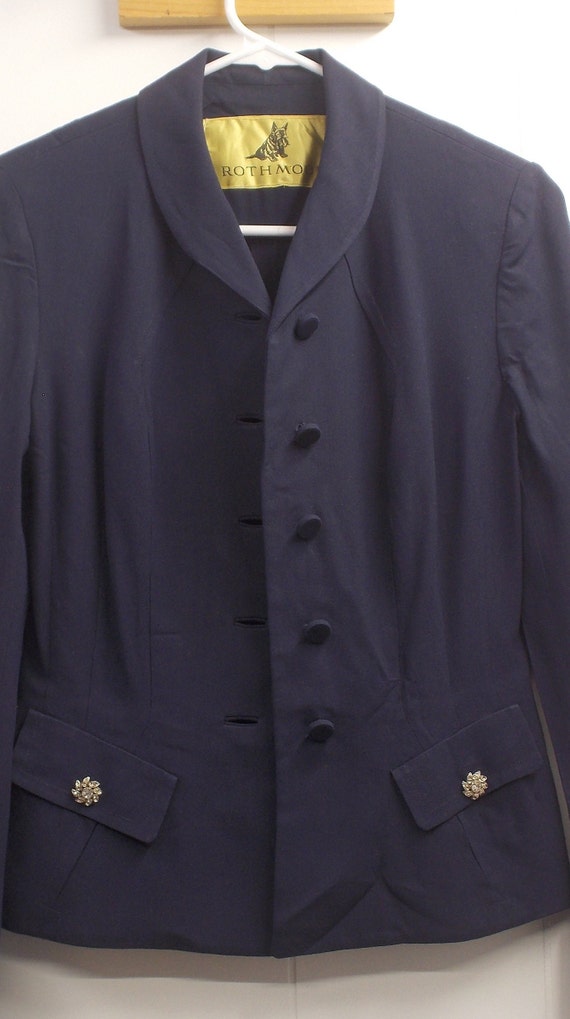 50's Elegant Navy Blue "Rothmoor" Suit Jacket/Tai… - image 3