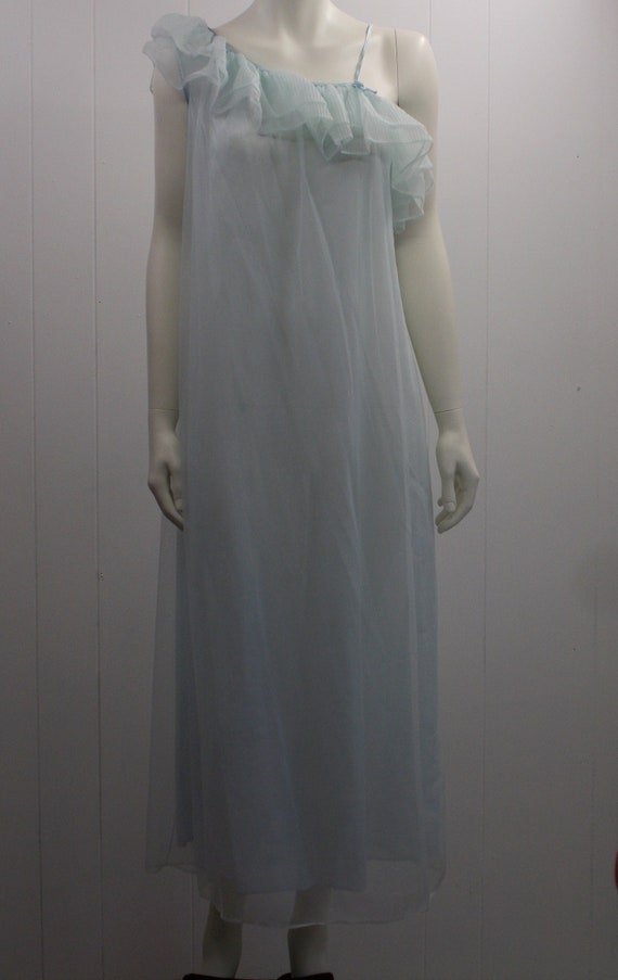 70's Pale Blue "Seamprufe" Floor Length 2-Layer N… - image 1