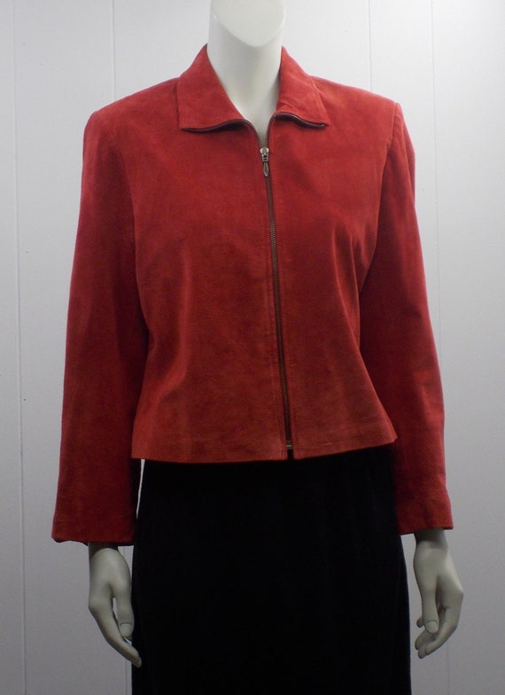 1970 "Revue" Burnt Orange Genuine Suede Jacket / C