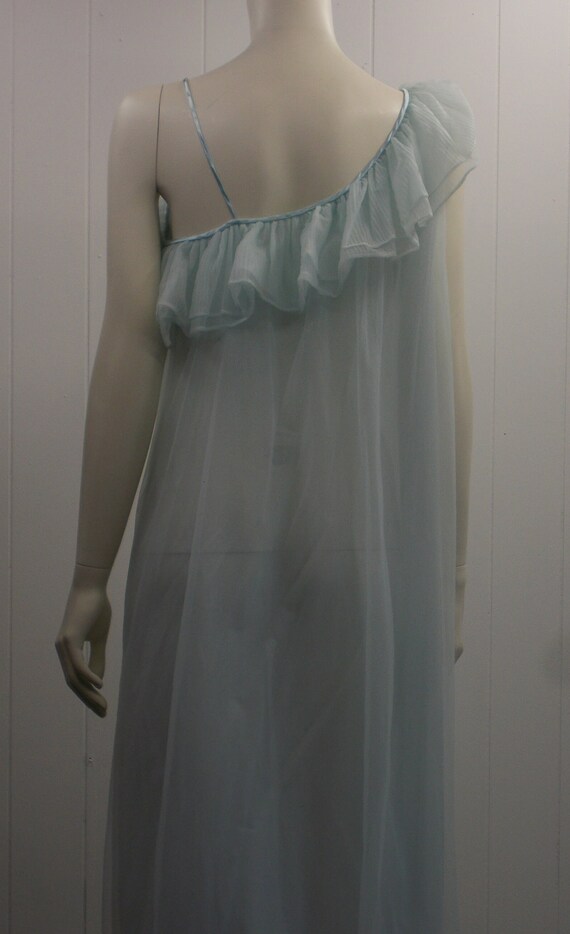 70's Pale Blue "Seamprufe" Floor Length 2-Layer N… - image 10