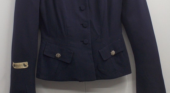 50's Elegant Navy Blue "Rothmoor" Suit Jacket/Tai… - image 10