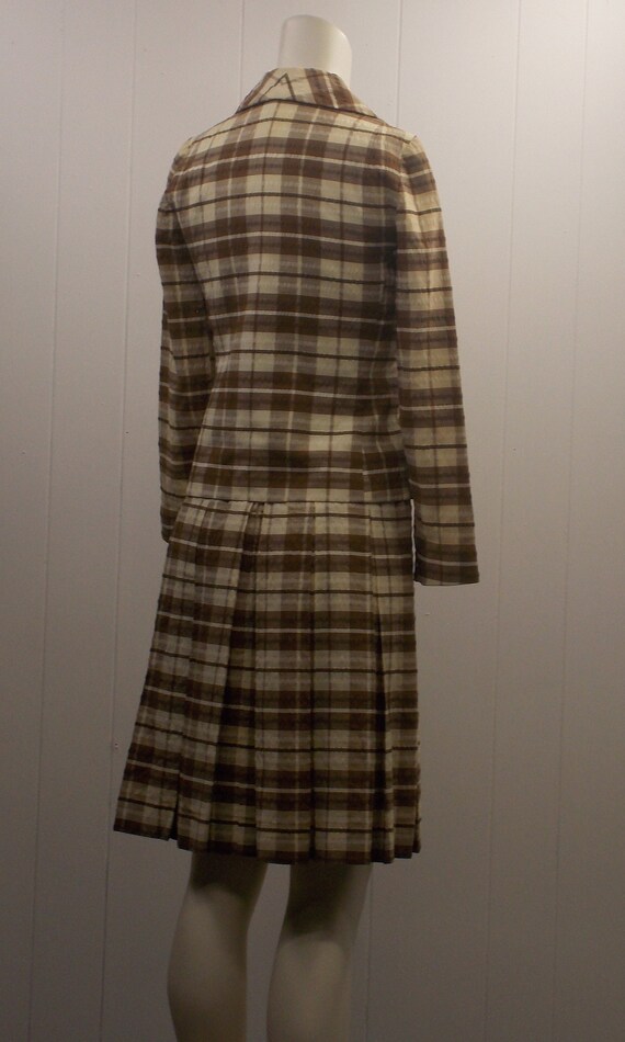 70's  2-Piece  Brown & White Lined Jacket w/Match… - image 8