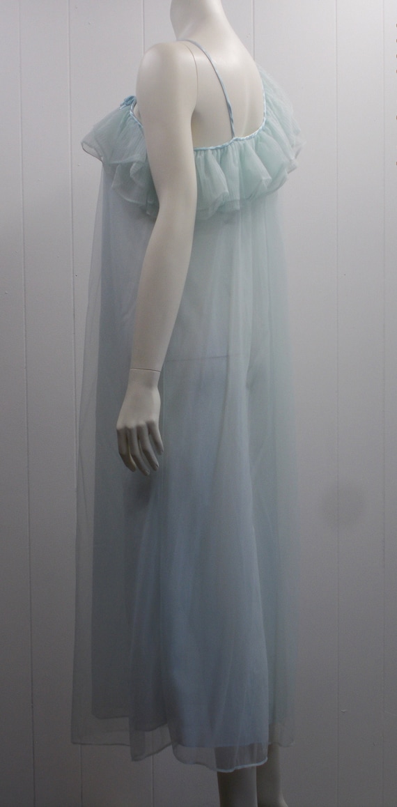 70's Pale Blue "Seamprufe" Floor Length 2-Layer N… - image 9