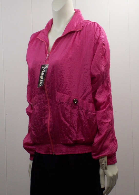 90's Bright Pink "Mango" Lined Windbreaker/Jacket… - image 4