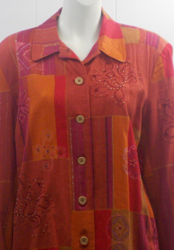 90's Alfred Dunner "Indian Summer" Chili Lined De… - image 5