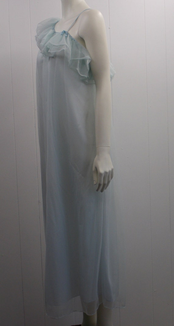 70's Pale Blue "Seamprufe" Floor Length 2-Layer N… - image 4