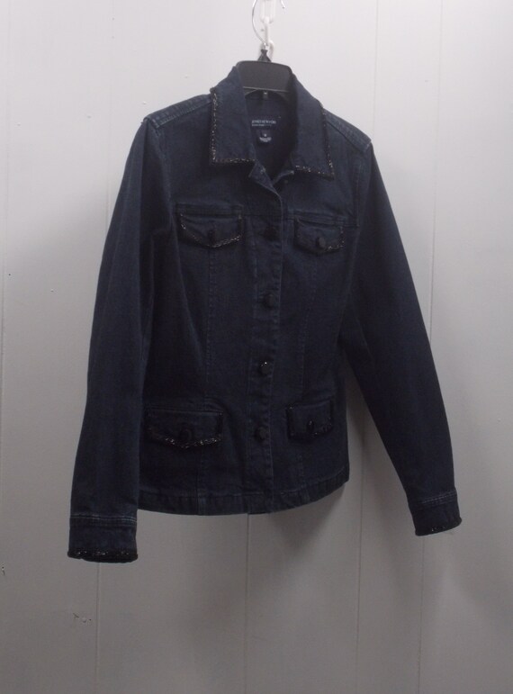 jones new york white denim jacket