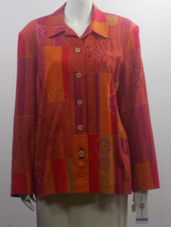 90's Alfred Dunner "Indian Summer" Chili Lined De… - image 2
