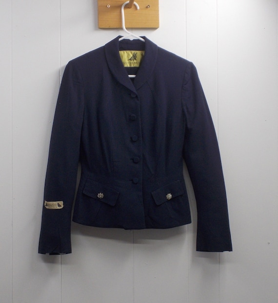 50's Elegant Navy Blue "Rothmoor" Suit Jacket/Tai… - image 1