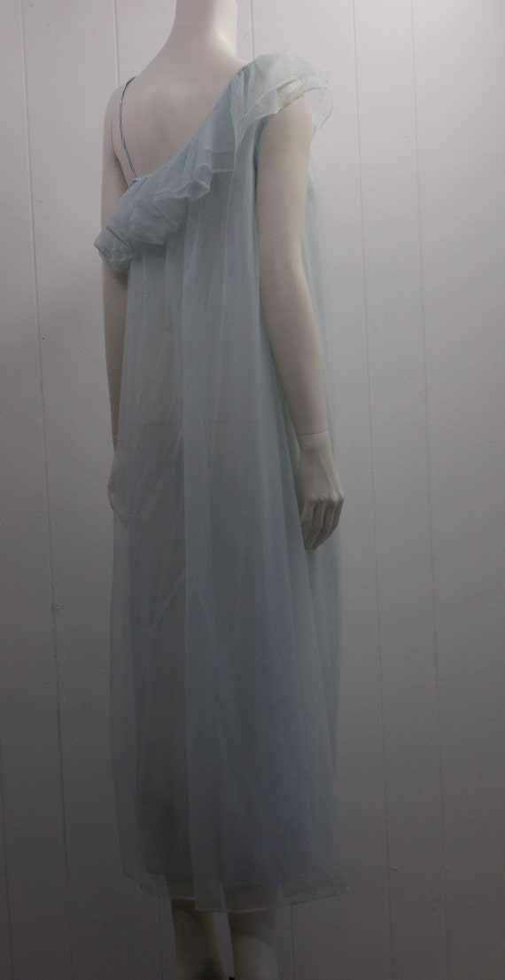 70's Pale Blue "Seamprufe" Floor Length 2-Layer N… - image 8