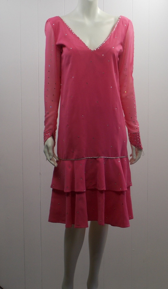 Gorgeous Vintage Hot Pink Custom Made Dress for Ba