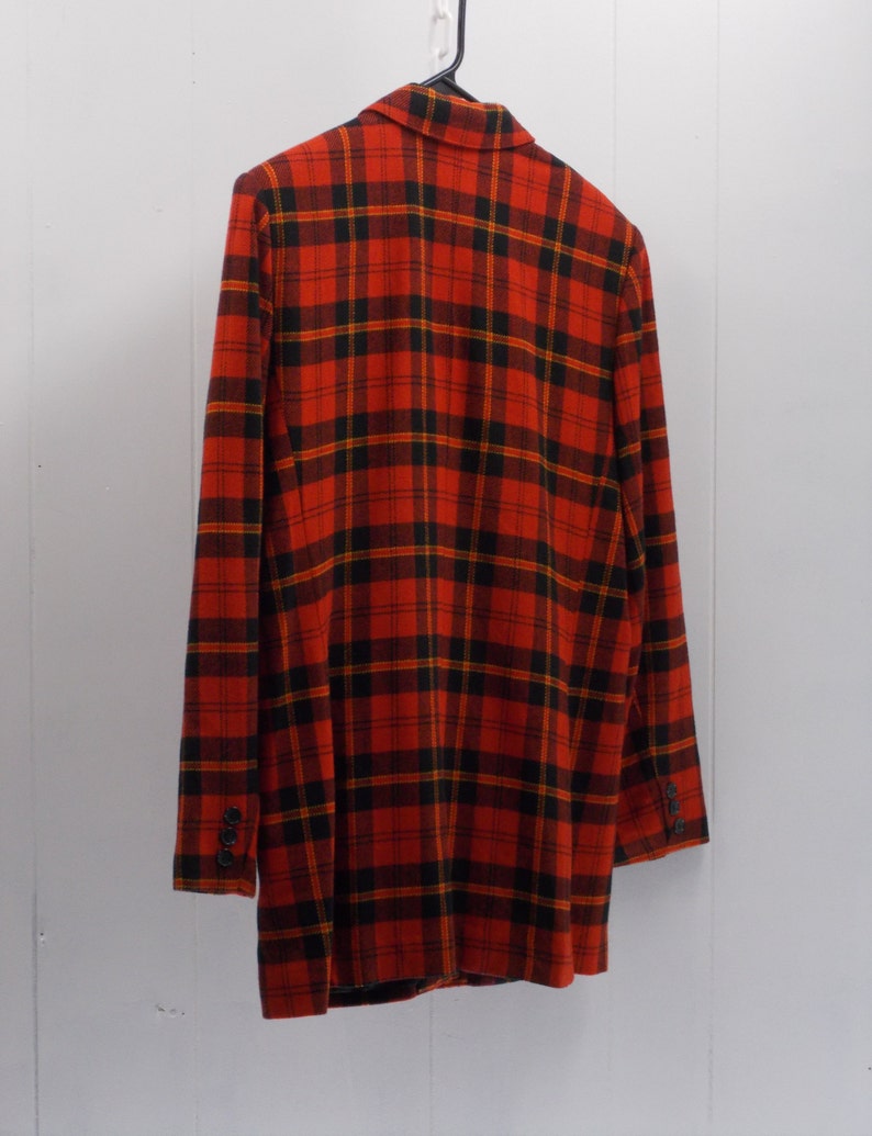 Vintage Red and Black Plaid with Yellow Accent Blazer SK /& Company 80/'s....Size 12 With Pockets....In Excellent Condition Lined